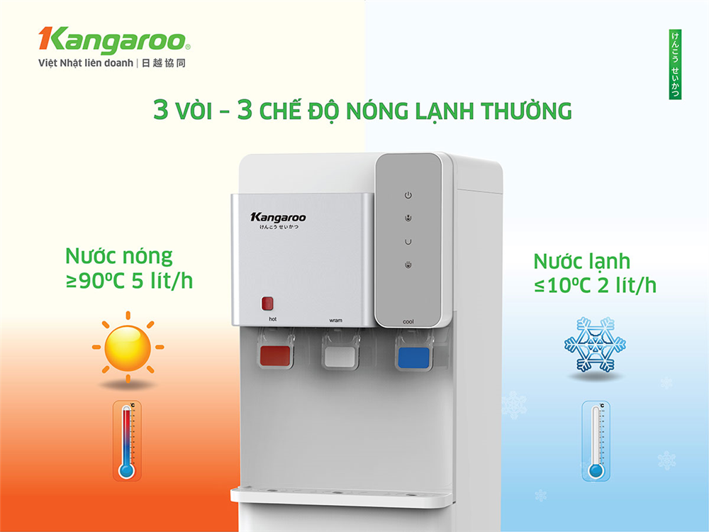 3 vòi 3 chế độ nóng lạnh thường