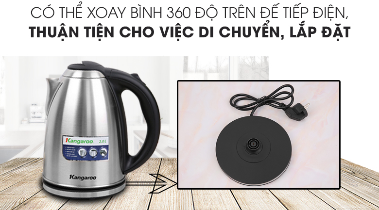 Đế tiếp điện - Bình đun siêu tốc Kangaroo 2 lít KG-20SK3