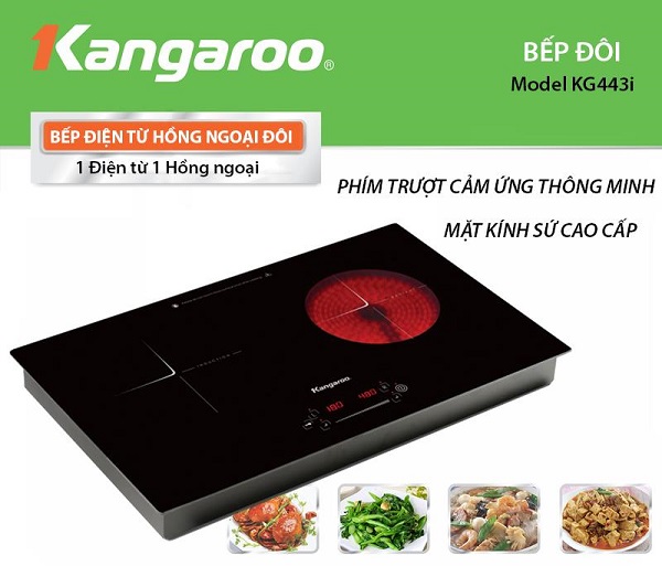 Bếp đôi điện từ hồng ngoại Kangaroo KG443i