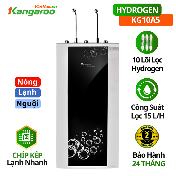 Máy lọc nóng lạnh Hydrogen Kangarooo KG10A5, Chíp kép