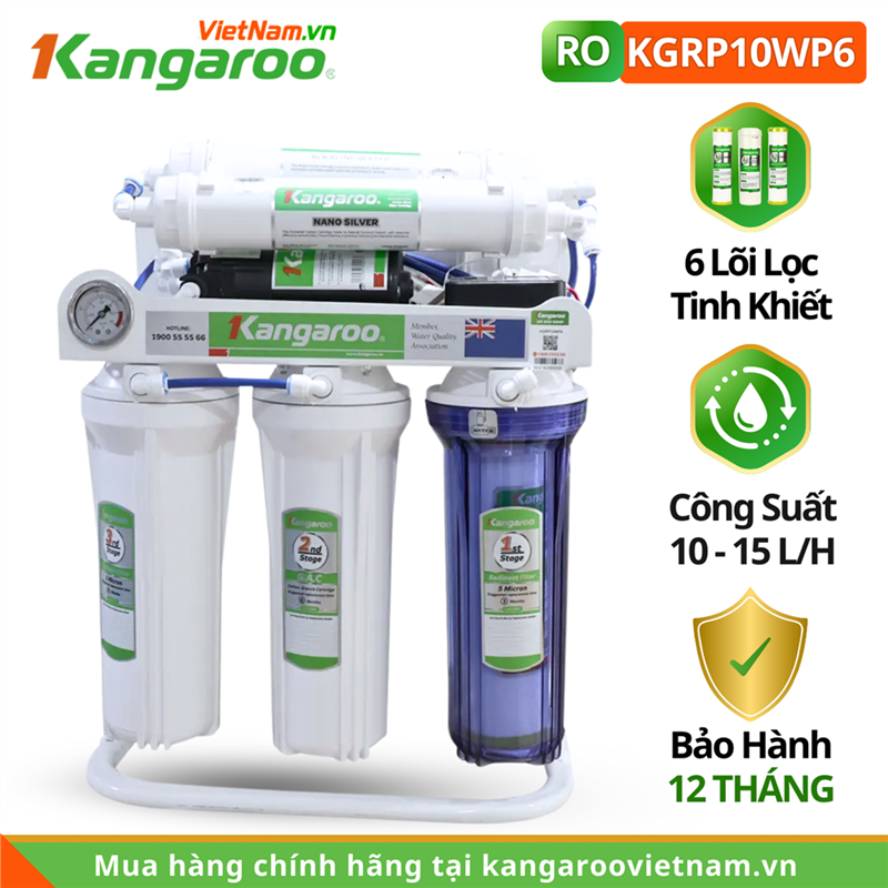 Máy lọc nước Ro Kangaroo KGRP10WP6, 6 lõi