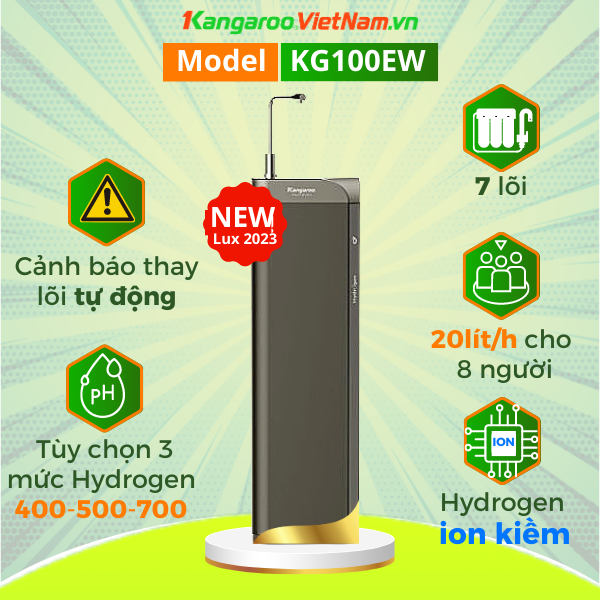 Máy lọc nước hydrogen ion kiềm Kangaroo KG100EW