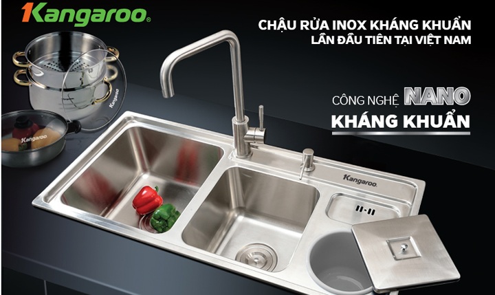 Chậu rửa Inox kháng khuẩn KG9143
