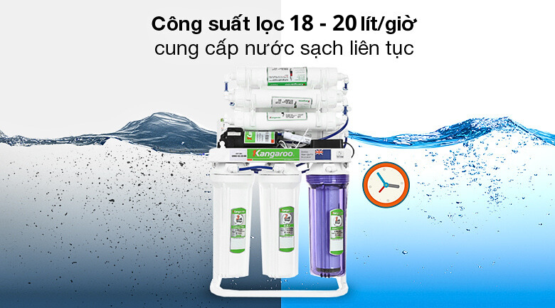 Công suất lọc 18 lít trên giờ