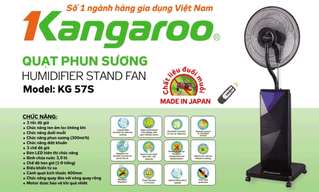 Quạt phun sương Kangaroo KG57S mang đến cho gia đình bạn luồng gió mới