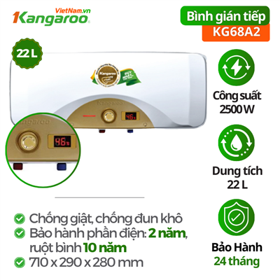 Bình nước nóng Kangaroo KG68A2 - 22L - Kháng khuẩn