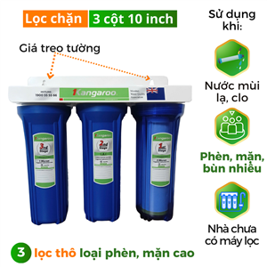Bộ lọc chặn đầu nguồn 3 cốc 3 lõi 10 inch