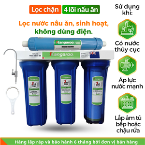 Bộ lọc chặn 4 lõi nấu ăn, nhỏ gọn, không dùng điện, 30l/h
