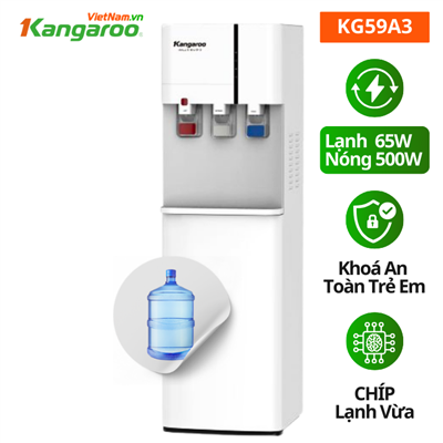 Cây nước nóng lạnh Kangaroo KG59A3, 3 vòi, chíp điện tử