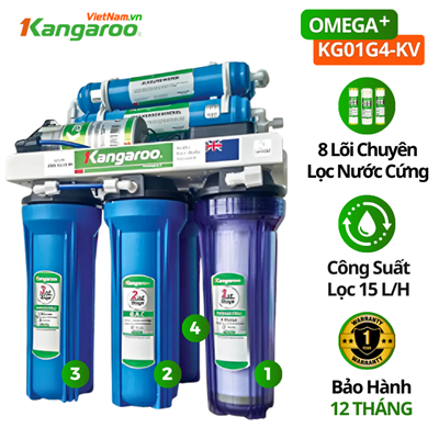 Máy lọc nước cứng Kangaroo KG01G4-KV, lắp âm tủ bếp