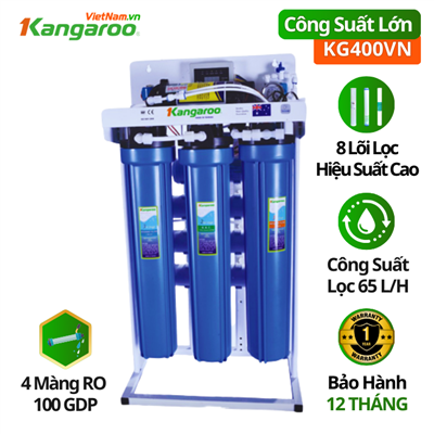 Máy lọc nước RO KG400VN, Công suất lớn 65 lít/h