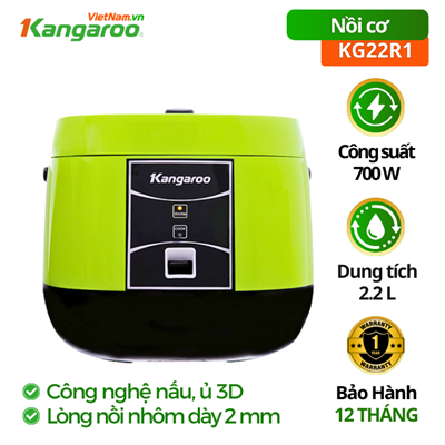 Nồi cơm điện Kangaroo KG22R1, 700W, 2.2 Lít