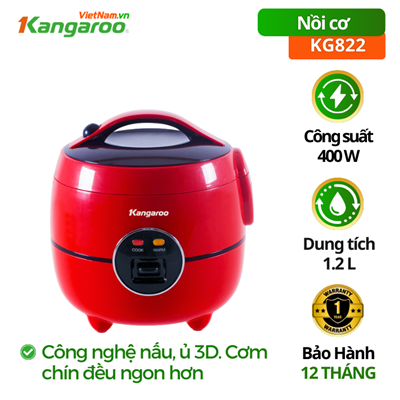 Nồi cơm điện Kangaroo KG822, 400W, 1.2 lít