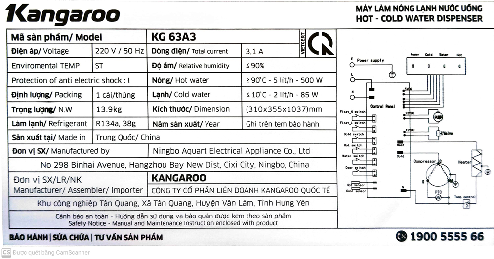 Nhãn năng lượng KG63A3