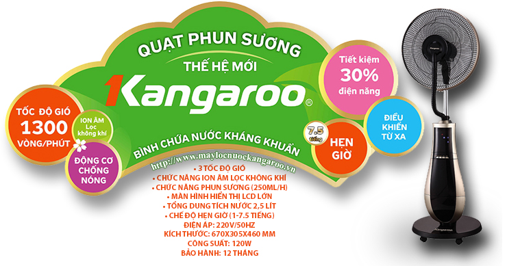 Quạt phun sương Kangaroo KG58S bền đẹp với thời gian