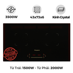 Bếp từ đôi Thái Lan KG851i, từ trái 1500W, phải 2000W