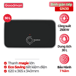 Bình tắm nước nóng Goodman GN30, 30 lít, 2500 W