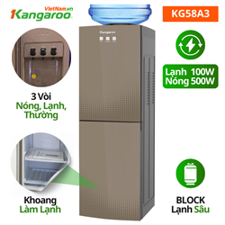 Cây nước nóng lạnh Kangaroo KG58A3, Block, Khoang lạnh