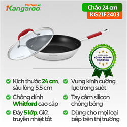 Chảo inox chống dính đáy từ Kangaroo KG2IF2403