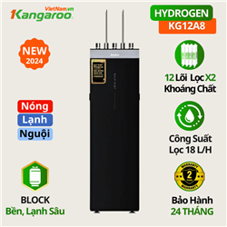 Máy Lọc Kangaroo KG12A8, 12 lõi, Block, nóng, lạnh, hydrogen