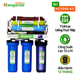 Máy lọc nước kangaroo KG104A không vỏ, 7 lõi, lắp âm tủ