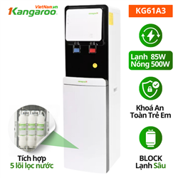 Cây nóng lạnh kiêm lọc nước RO KG61A3, block, 5 lõi, 10L/h