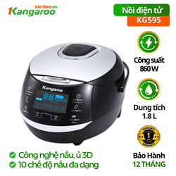 Nồi cơm điện tử Kangaroo KG595, 860W, 1.8 lít