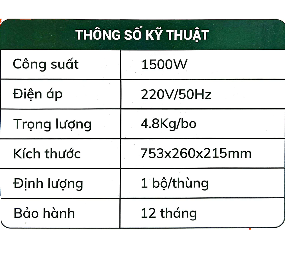 thông số kỹ thuật