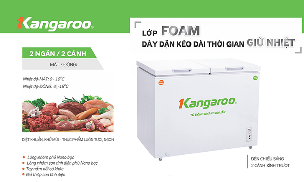 Tủ đông kháng khuẩn Kangaroo KG388A2