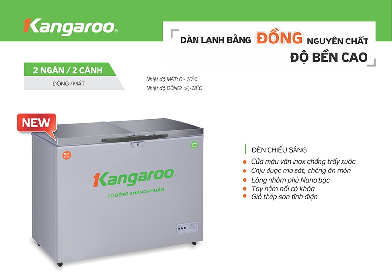 Tủ đông kháng khuẩn Kangaroo KG388VC2